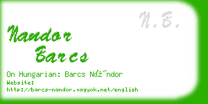 nandor barcs business card